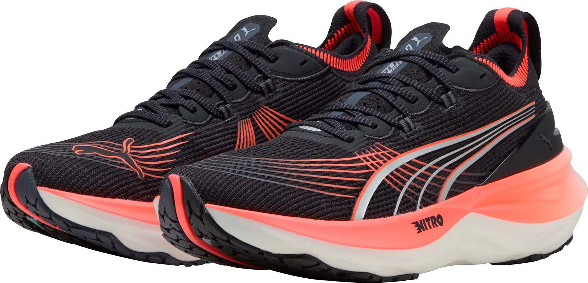 Ventilation holes Durable Build Hiking Trails Puma ForeverRun Nitro 2 Mens Running Shoes - Black