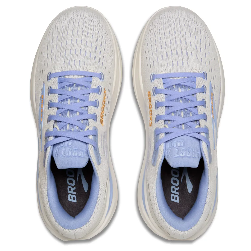 Brooks Women's Ghost Max 3 Running Shoes in Coconut/Blue Heron/Orange AW25 Adaptable to different terrains luxury - brand shoes