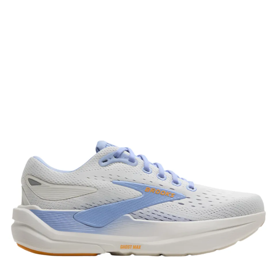 Brooks Women's Ghost Max 3 Running Shoes in Coconut/Blue Heron/Orange AW25 Narrow - base full - length running option