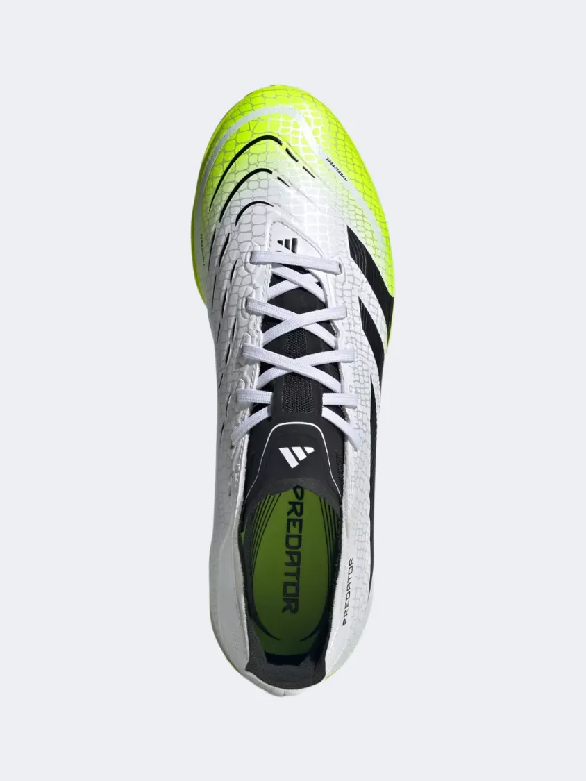 Adidas Predator League Turf Cleats Unisex Football Shoes White/Black/Lemon Slide Support Speed Flex