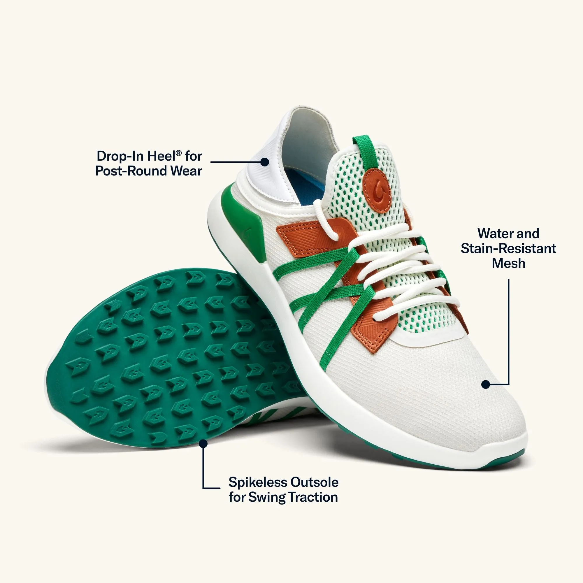 Classic Look Foot Drive Manele - White / Bamboo