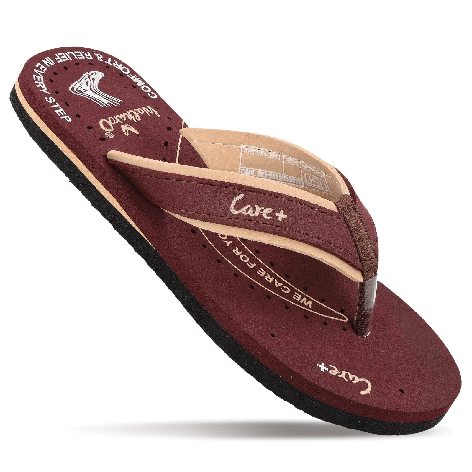 Instant Walk Fit Comfort Beach Walk Women's Care Plus Flip-Flop  - WH3959 Brown Beige