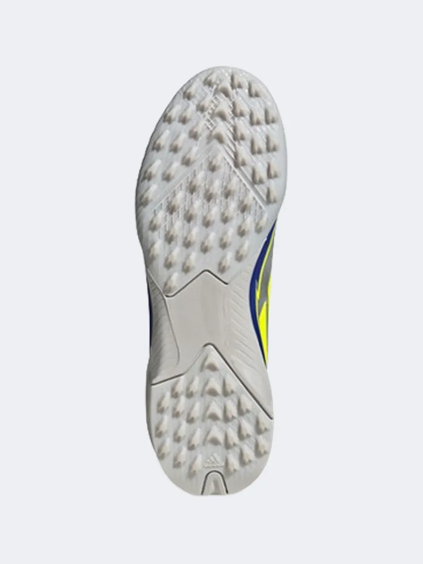 Adidas F50 League Tf Messi Kids Football Shoes Silver/Yellow/Blue All Play Push Zone