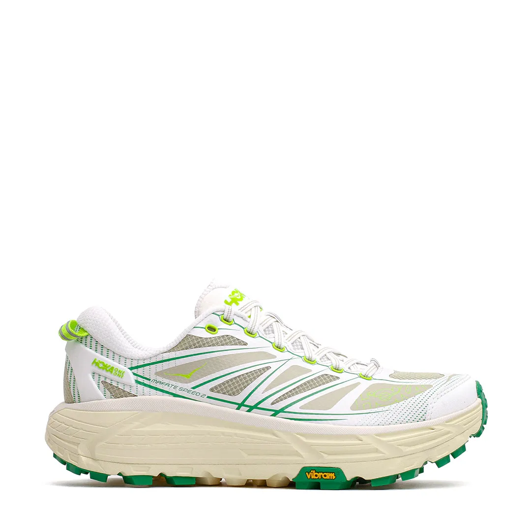 Hoka One One Unisex Mafate Speed 2 White Fresh Cut Grass 1126851-WTFR Game Edge Icon Walk