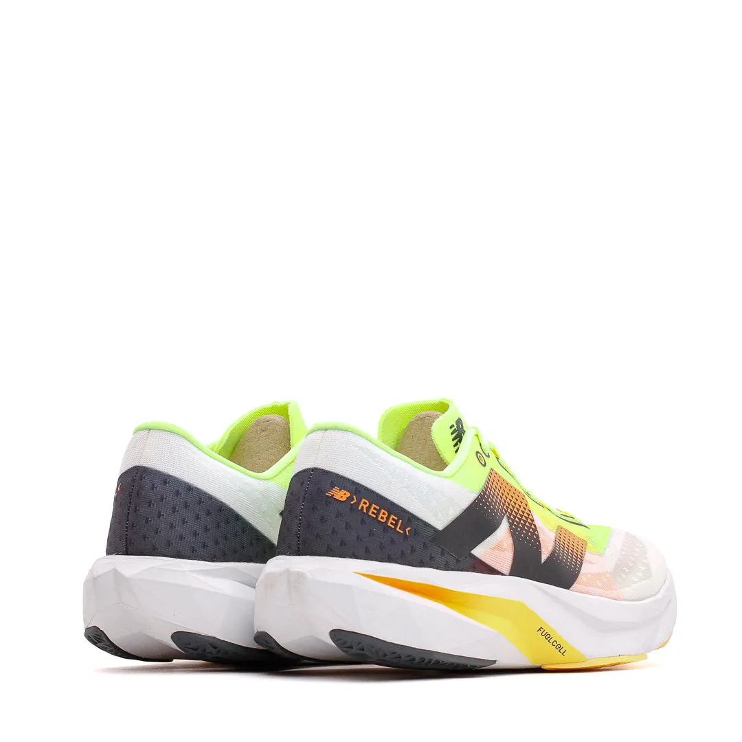 Seamless Fit Work Commute New Balance Men FuelCell Rebel v4 White Lime MFCXLL4