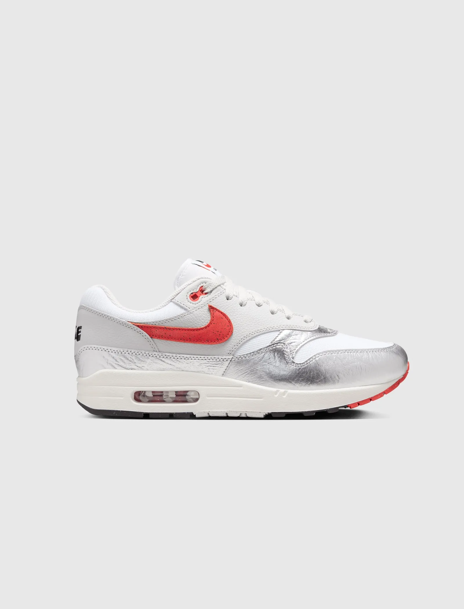 AIR MAX 1 PRM "WHITE/CHILE RED-METALLIC SILVER" Flexibility Feature Dock Easy
