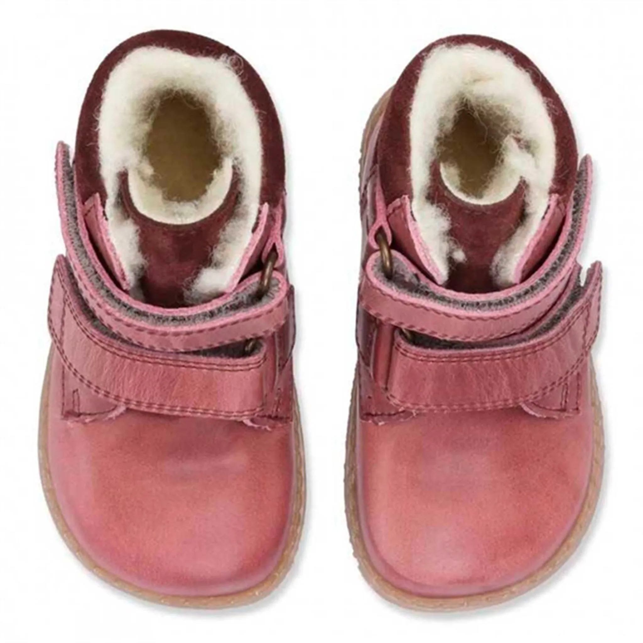 Bundgaard Rabbit Boots Velcro Dark Rose Ice Resistant Soles