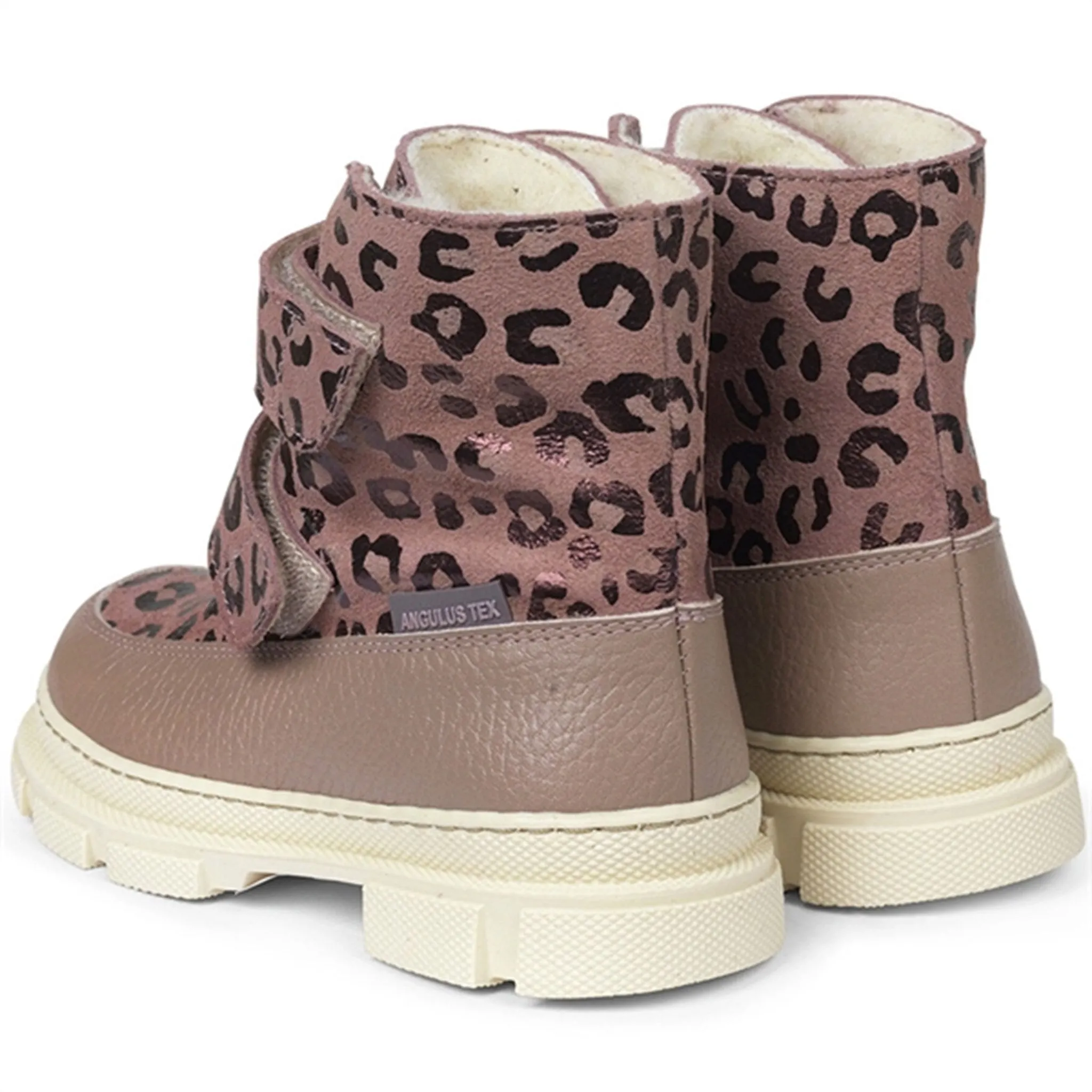 Ice Resistant Outdoor Explorer Angulus Tex-Boots w Velcro and Wool Lining Rose/Rose Leo