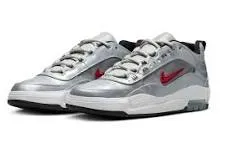 Nike SB Air Max Ishod PRM - Metallic Silver/Varsity Red Urban Grip Padded collar
