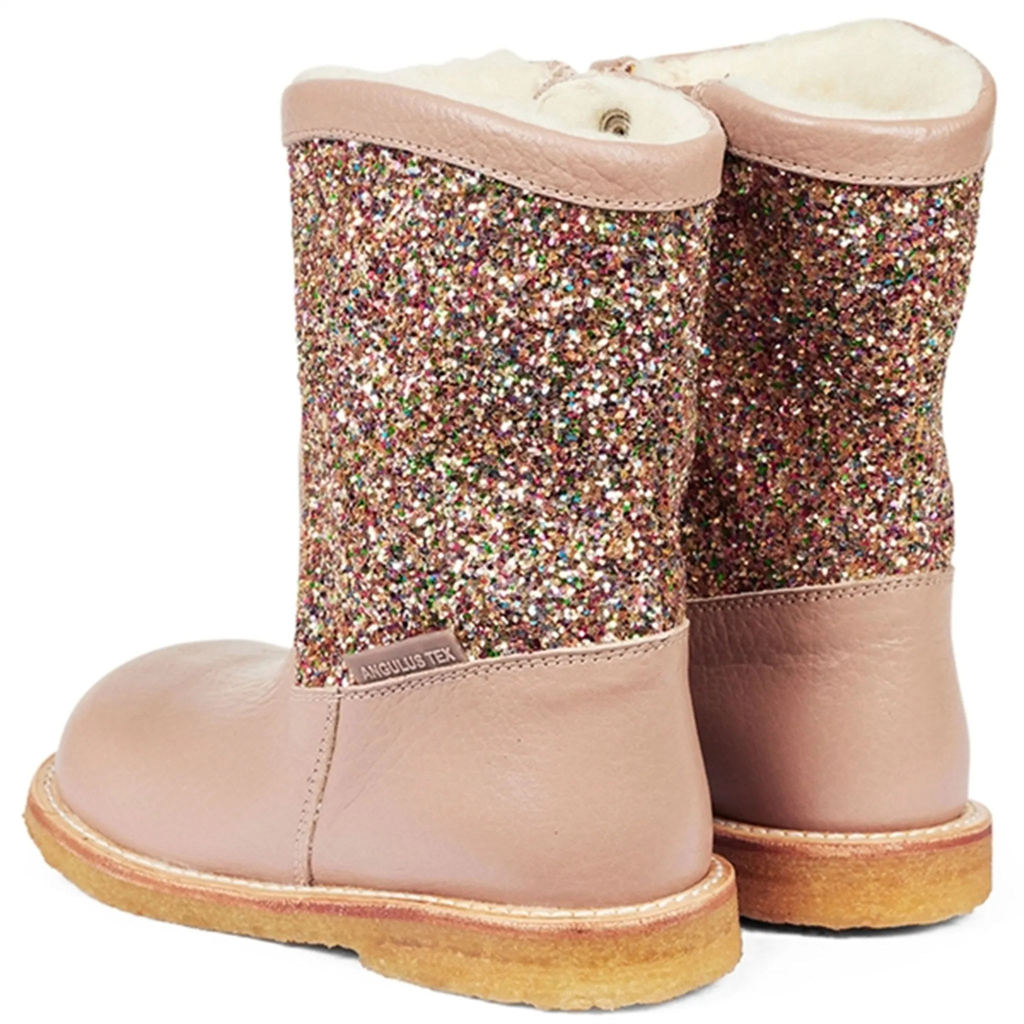 Angulus Tex Boots With Zipper Make Up/Multi Glitter Snowy Landscape