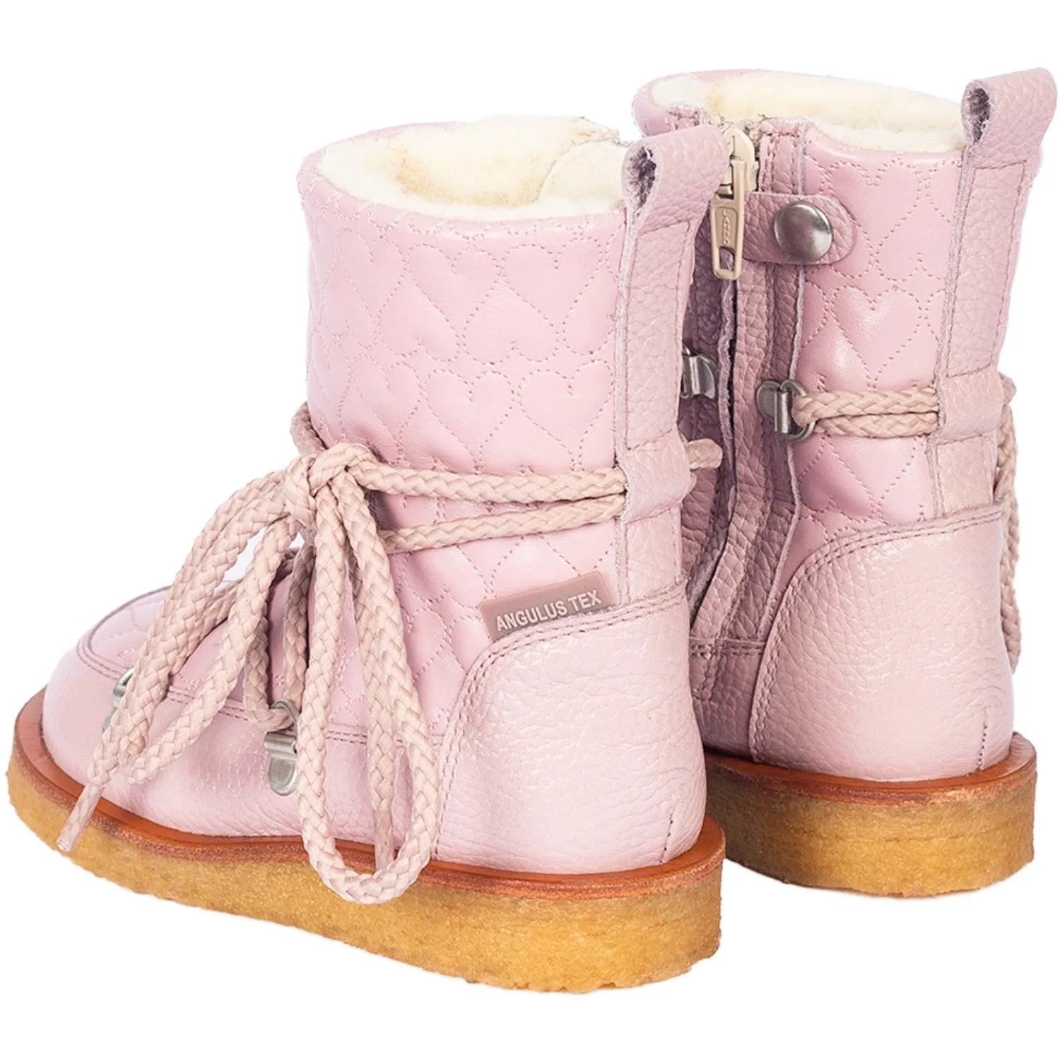 Winter Walks Angulus Mauve/Mauve Tex Heart Lace-Up Boot