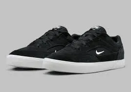 Anti Skid Foot Lock Nike SB Malor Shoes - Black/White-Black-White