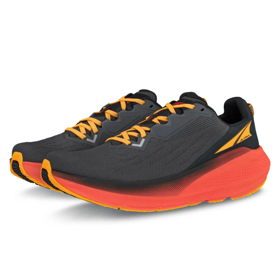Adaptable to different running styles mid - top style Altra Men's FWD Via Running Shoes in Black/Orange SS25