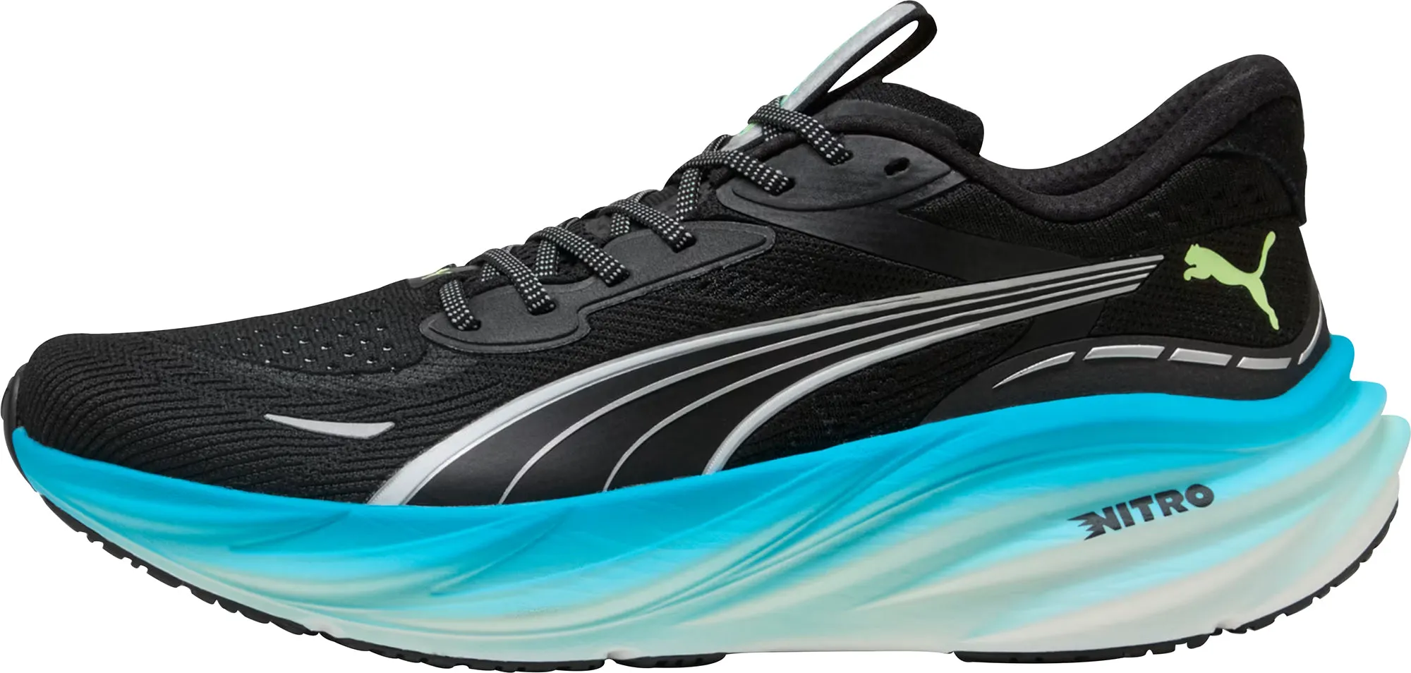 Mesh Upper Balance Fit Puma Magnify Nitro 3 Mens Running Shoes - Black