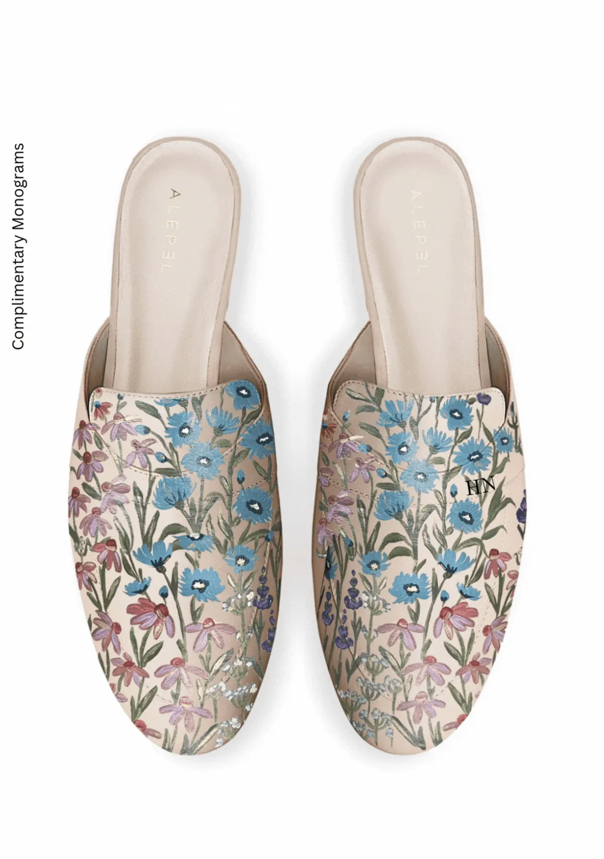 Comfortable Backstrap Arch Cushioning Floral Print Beige Mule