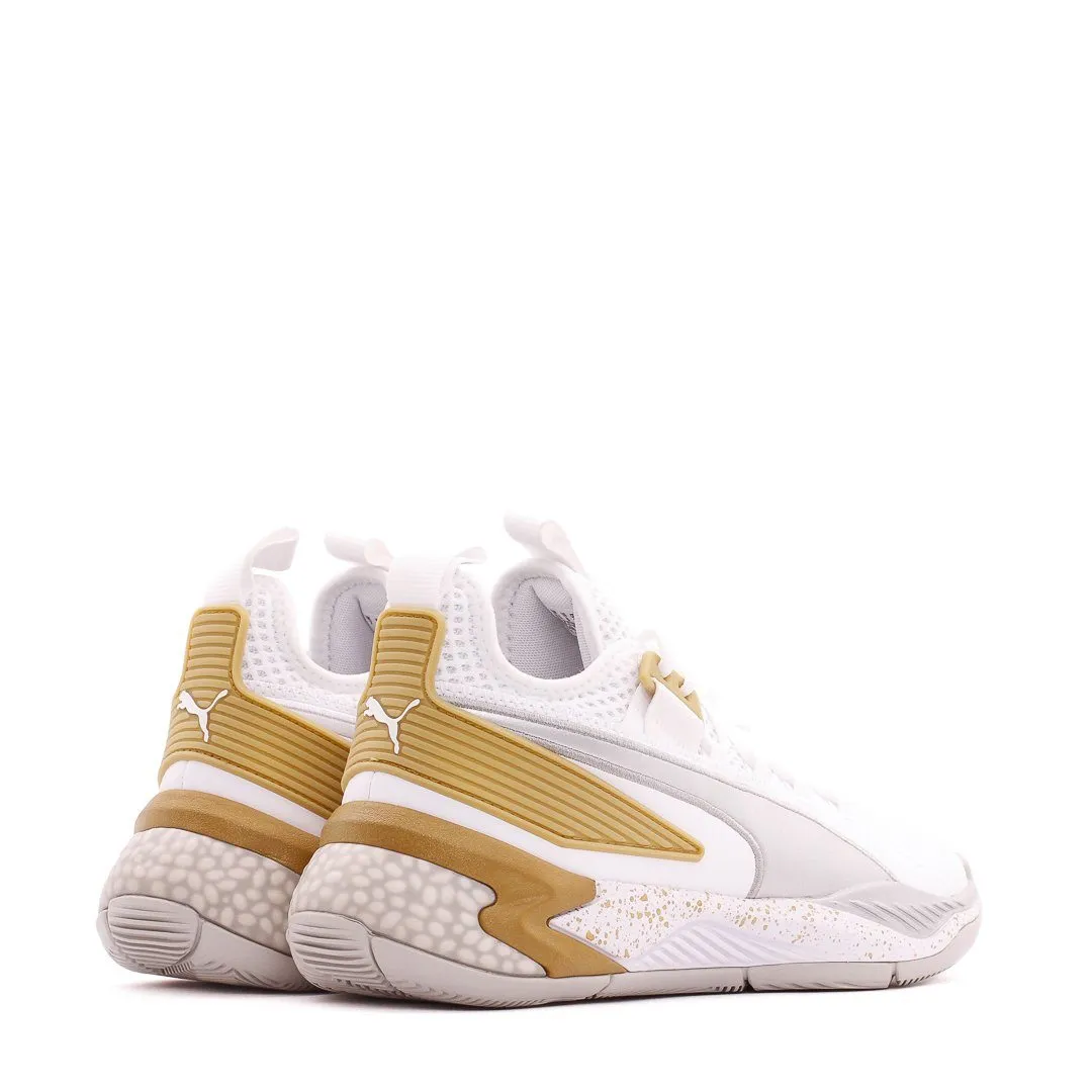 Dual Density Foam Layer Puma Basketball Uproar Hybrid Court White Metallic Silver Men 192775-09