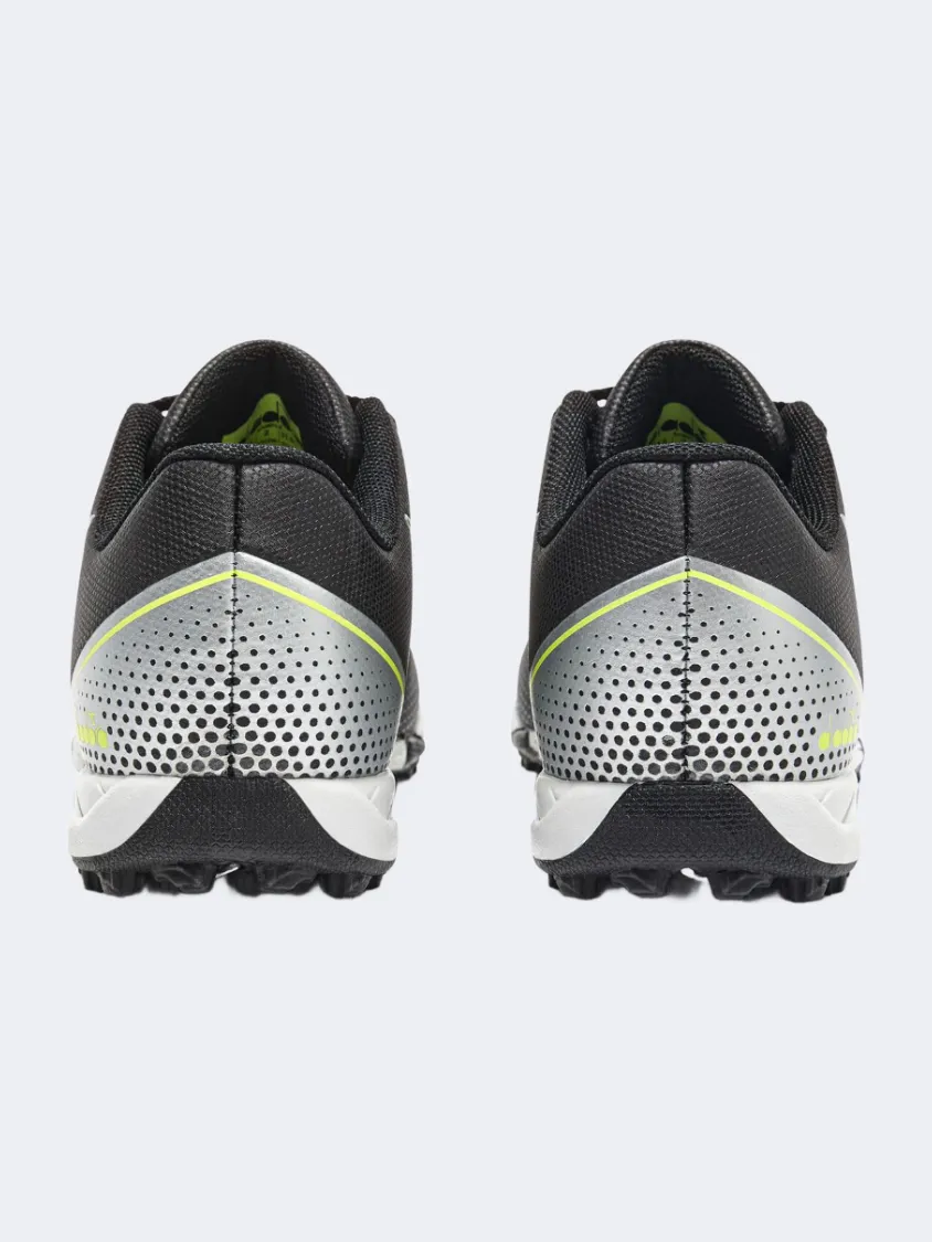 Diadora Pichichi 7 Tf Jr Gs-Boys Football Shoes Black/Silver Breathable Form In Game