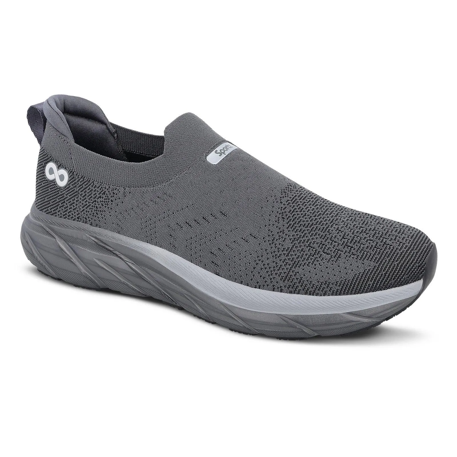 LOBER Men's Slip-on Walking Shoe - WS9139 Dark Grey Breathable fabric