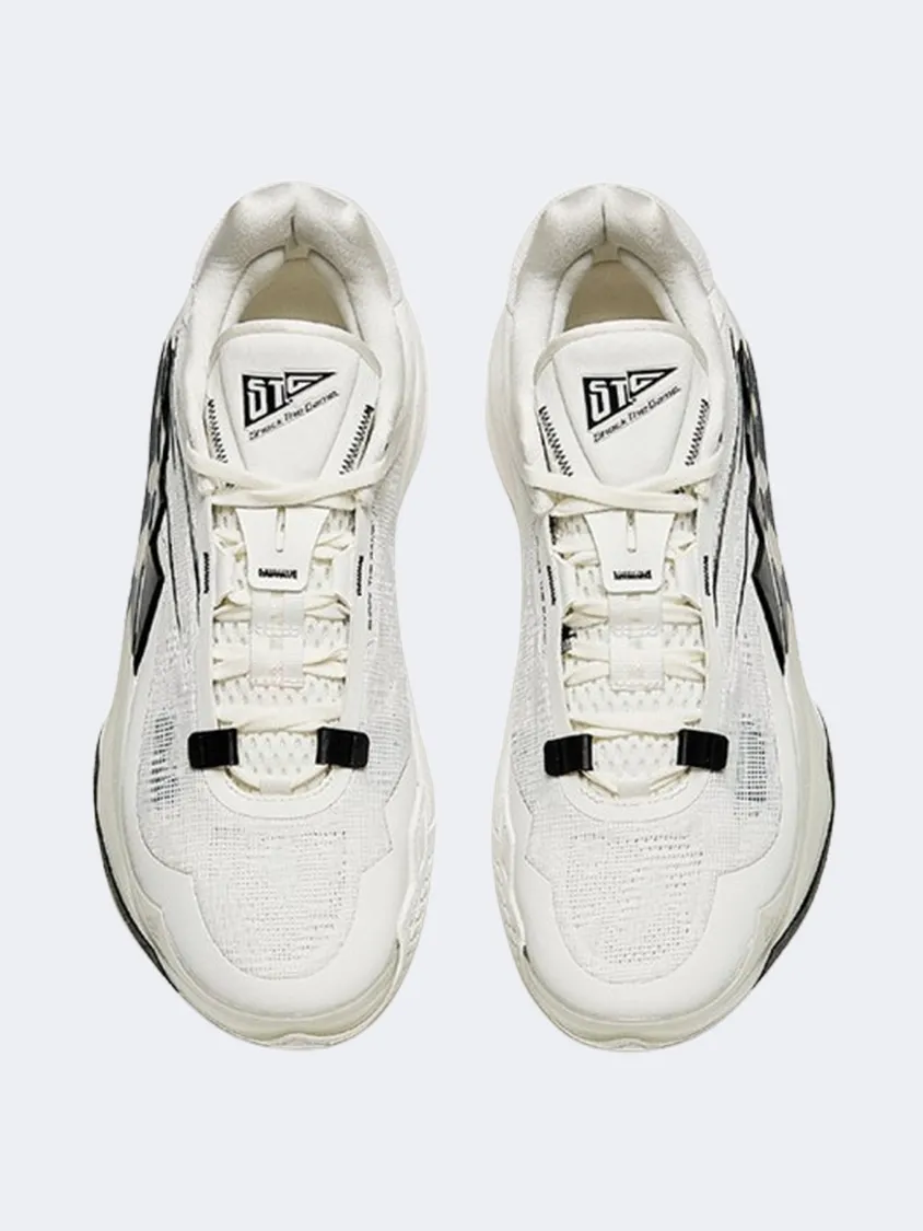 Ventilated Shoe Design Impact Zone Support Anta Shock The Game Furious 1 Men Basketball Shoes White/Black