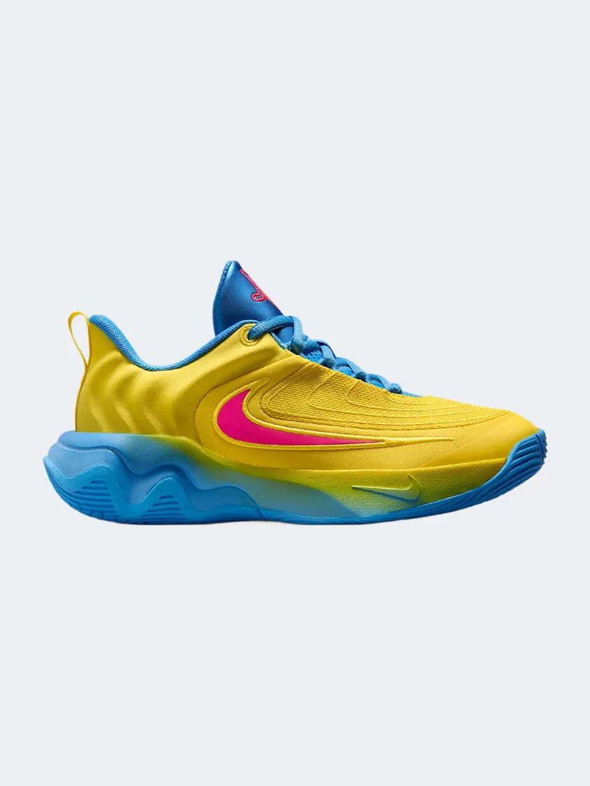 Nike Giannis Immortality Gs Boys Basketball Shoes Yellow/Blue High Top Support Compression Mesh Panels