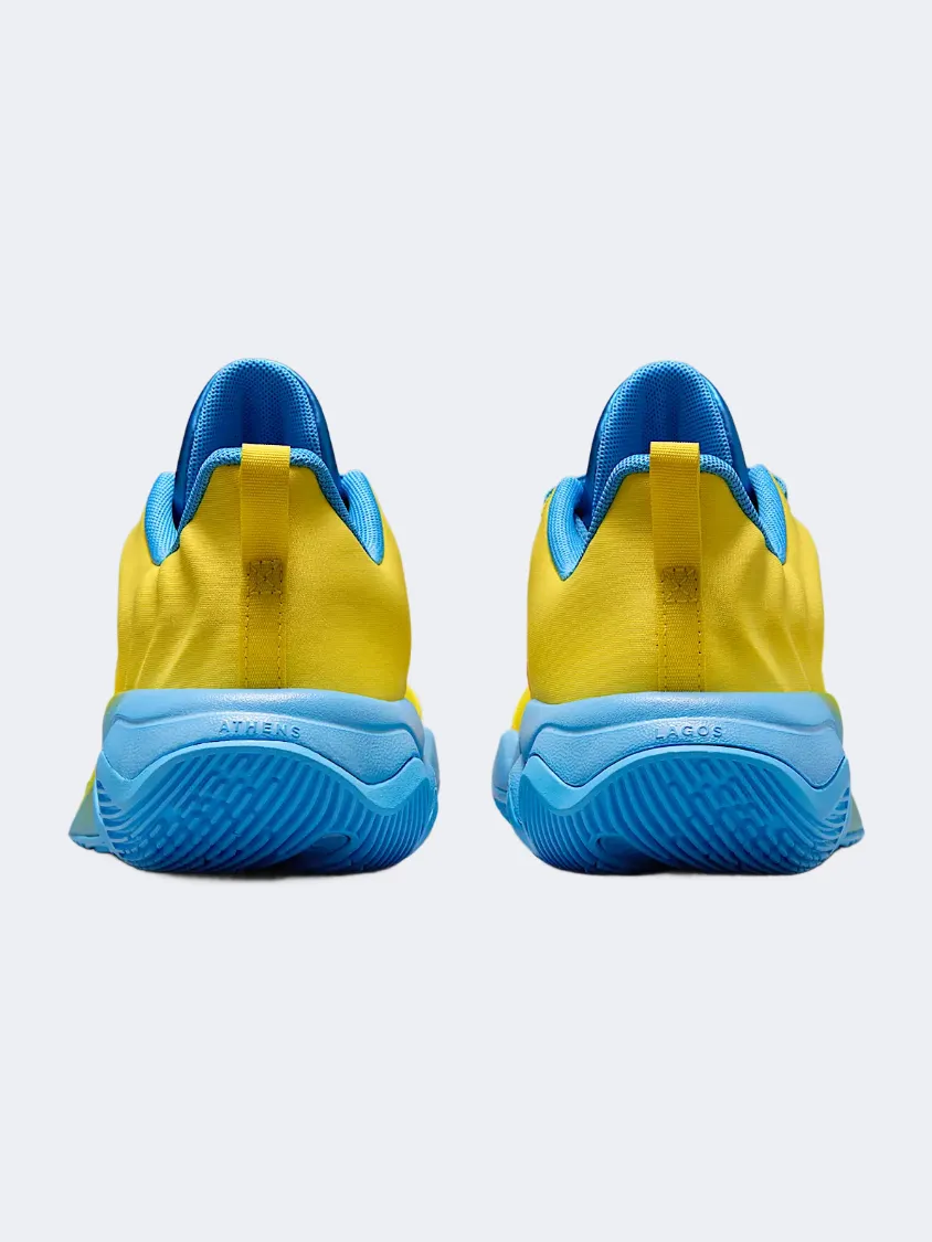 Nike Giannis Immortality Gs Boys Basketball Shoes Yellow/Blue Contoured Insole reinforced construction