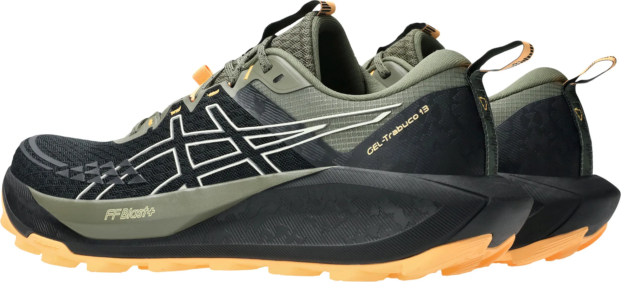Asics Gel Trabuco 13 Mens Trail Running Shoes - Black Autumn Tone Corner Style