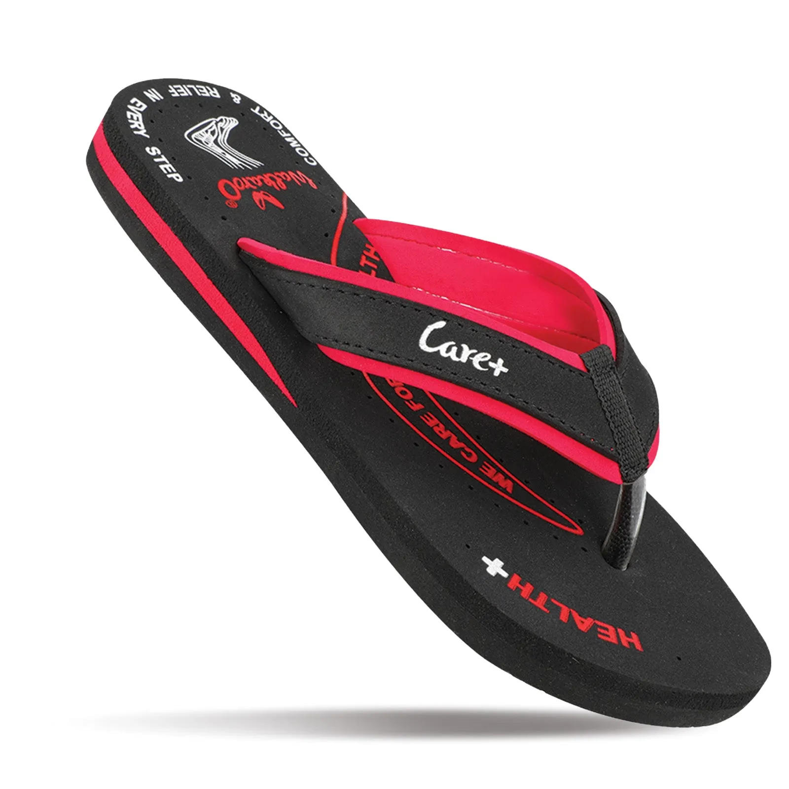 Women's Care Plus Flip-Flop  - WH3959 Black Red portable Outdoor Comfort