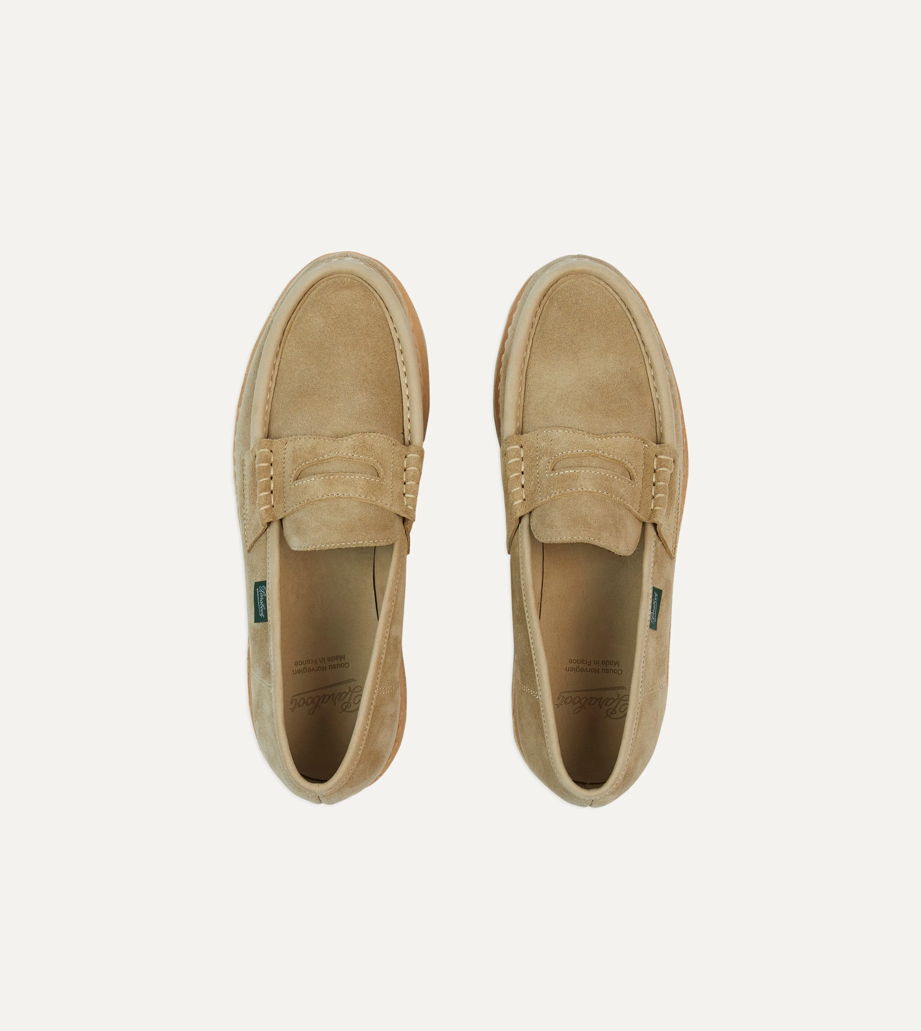 Cotton Base Valley Run Paraboot Nantes Sand Suede Loafer