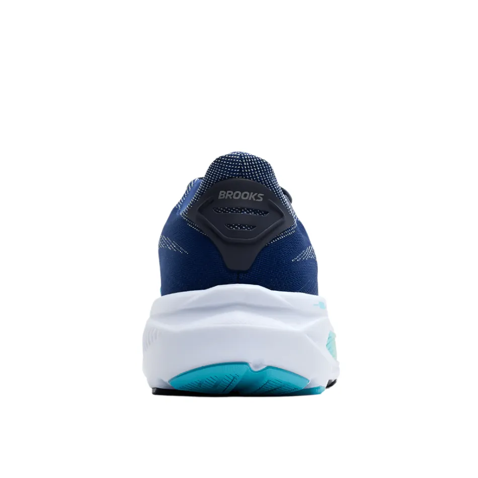 moisture - wicking - design shoes Brooks Women's Ghost 17 D Wide Fit Running Shoes in Navy/Green/Turquoise AW25