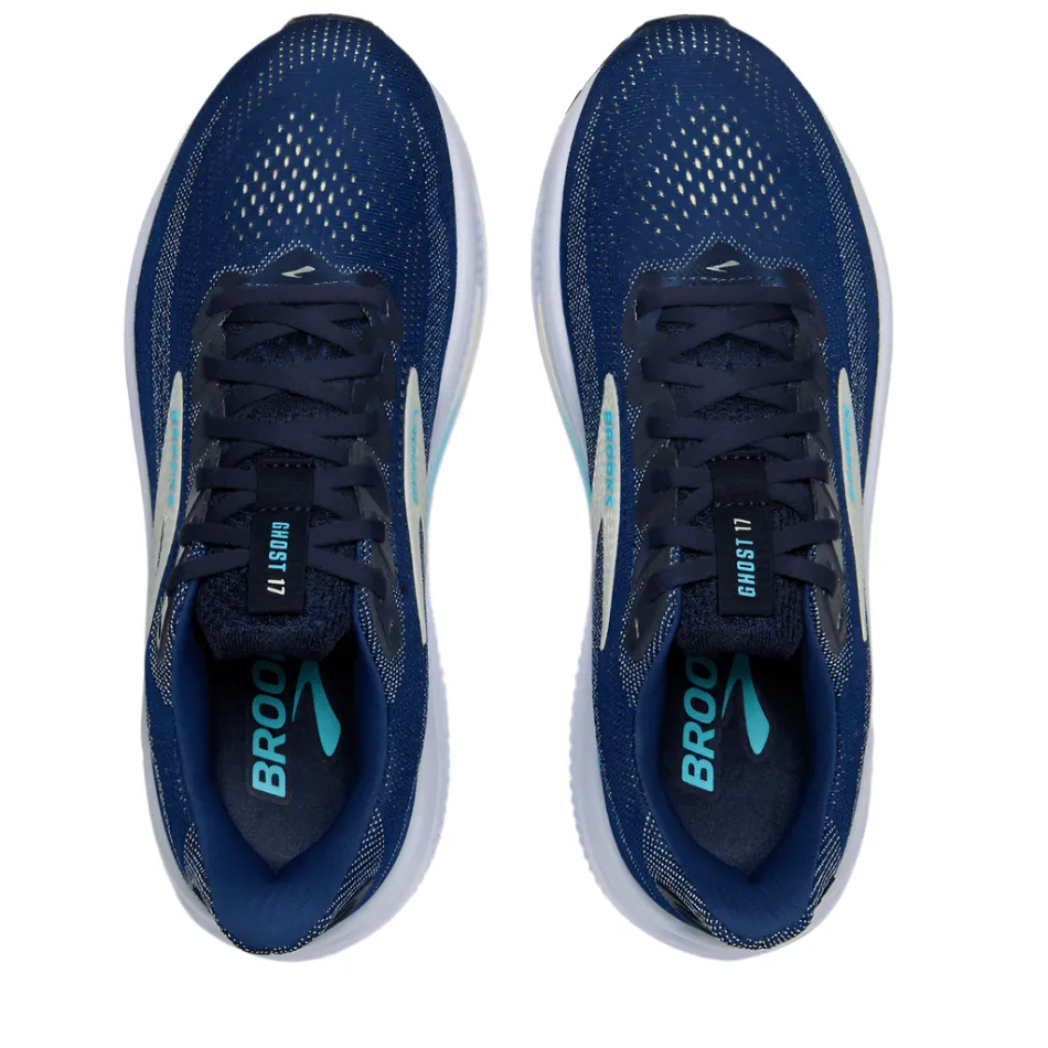 Brooks Women's Ghost 17 D Wide Fit Running Shoes in Navy/Green/Turquoise AW25 narrow shoes