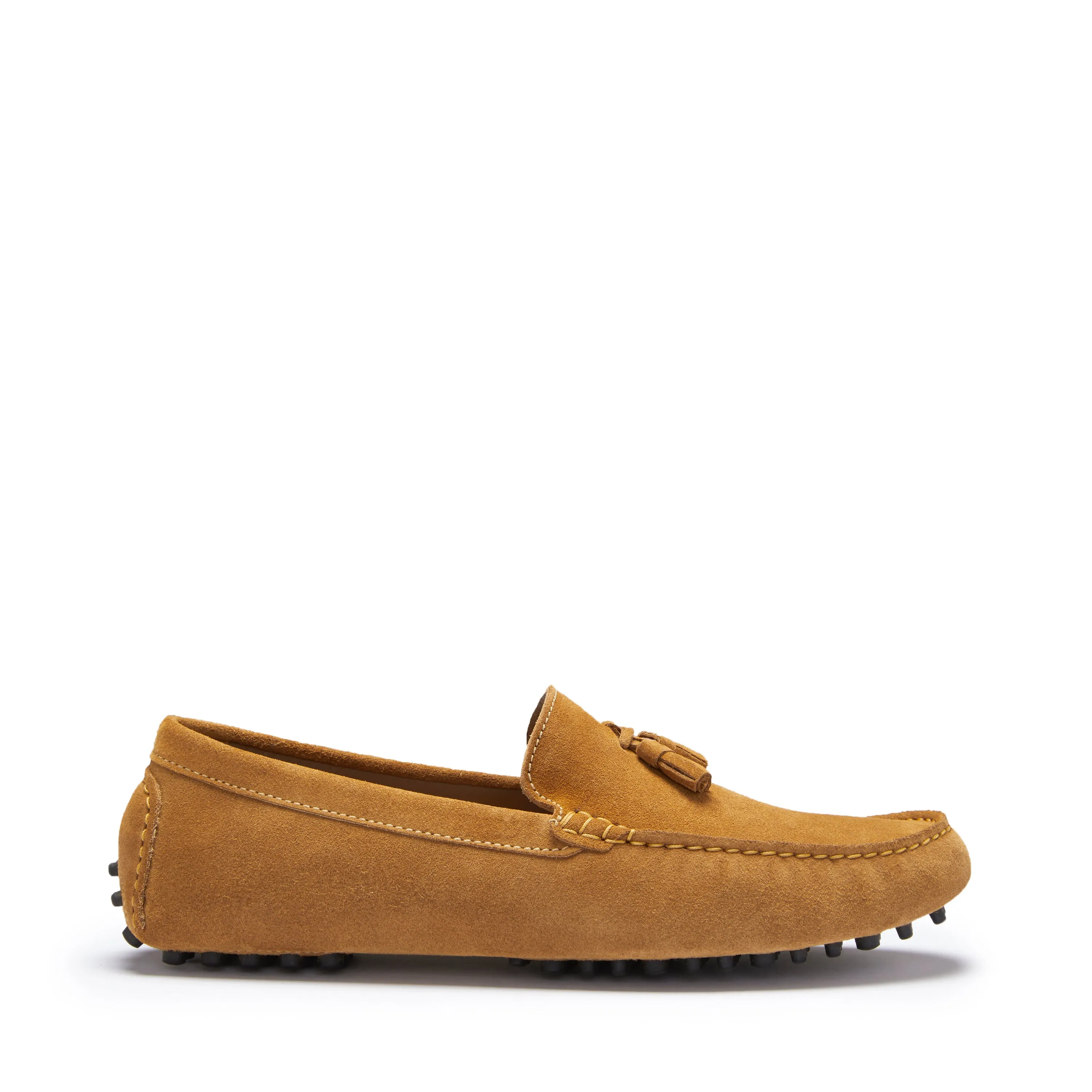 All-day Slip-ons Breathable Uppers Tasselled Driving Loafers, tobacco suede