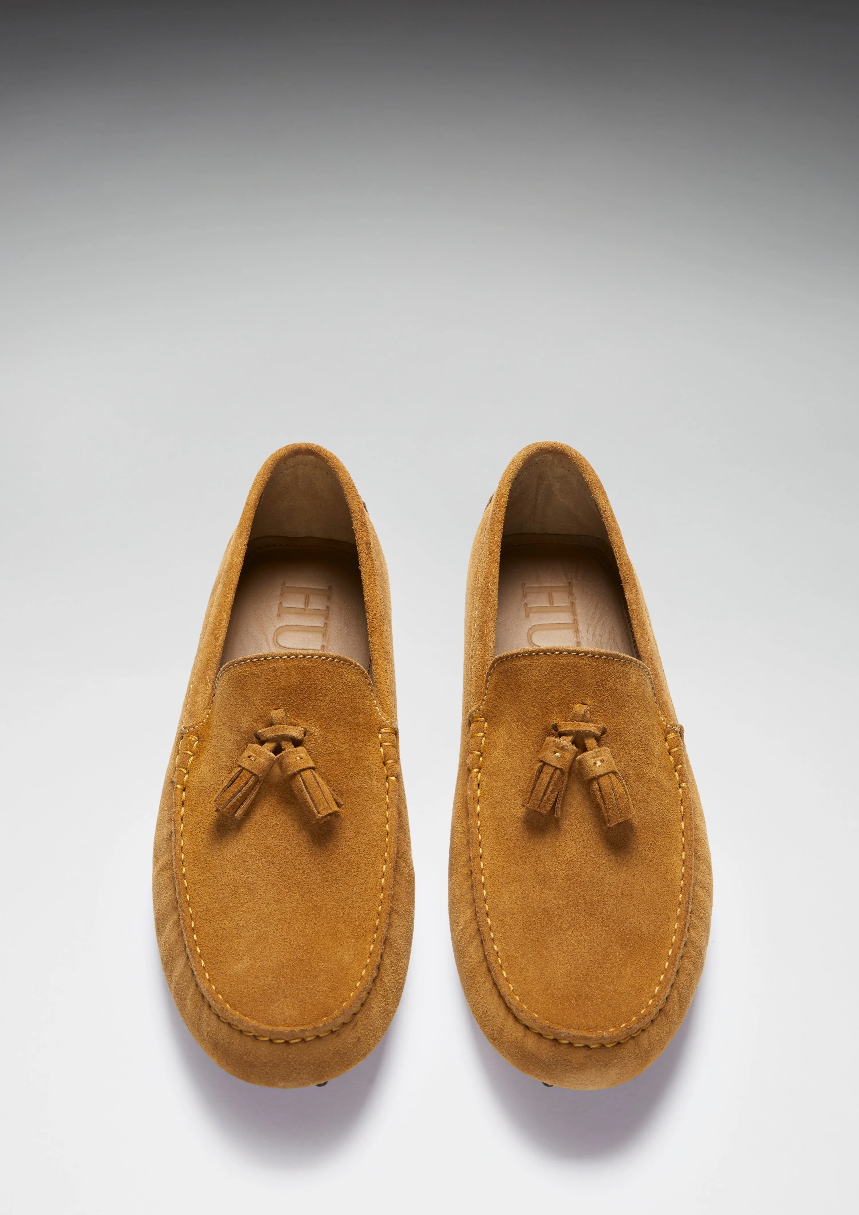 Modern Fashion Way Guard Tasselled Driving Loafers, tobacco suede