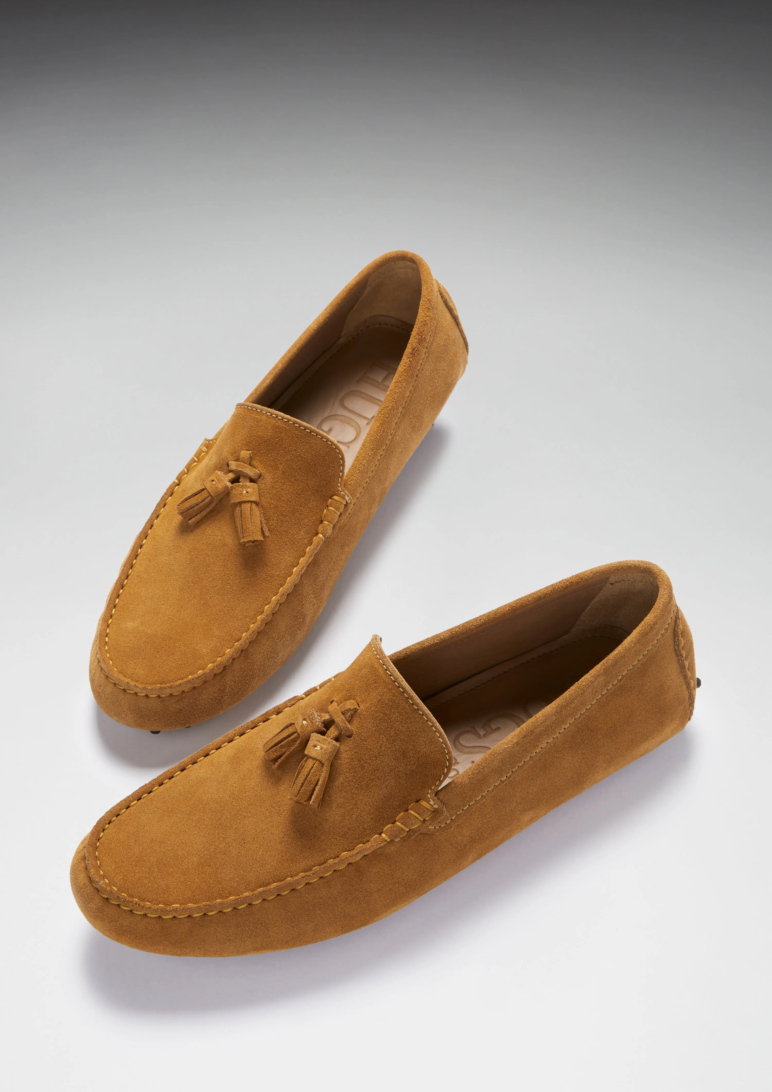 Youth Edge Tasselled Driving Loafers, tobacco suede