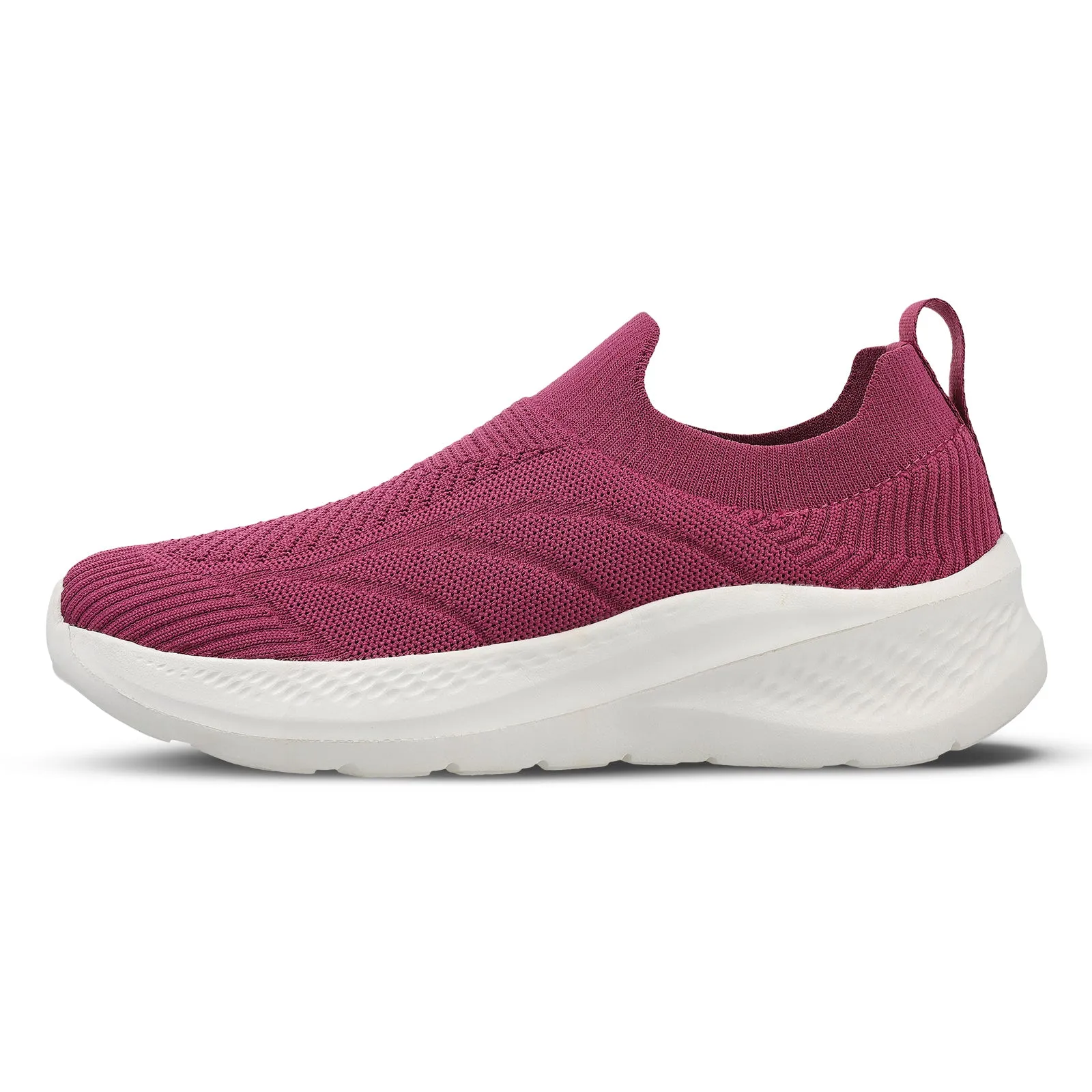 Women's Slip-on Walking Shoes - WS3244 Pink Grip Sole Relax Slip On