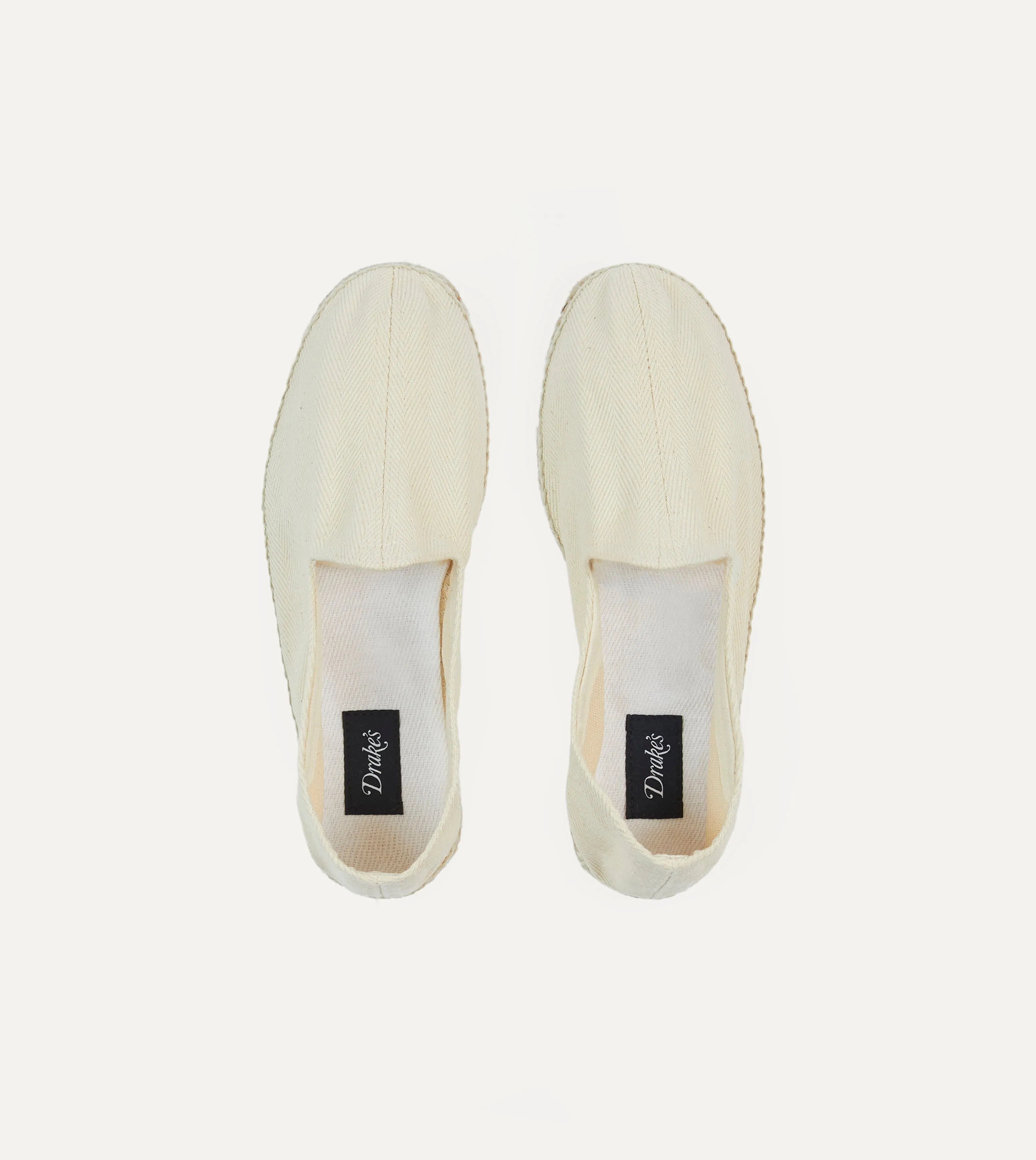 Color Pop Work Ecru Herringbone Cotton Espadrilles
