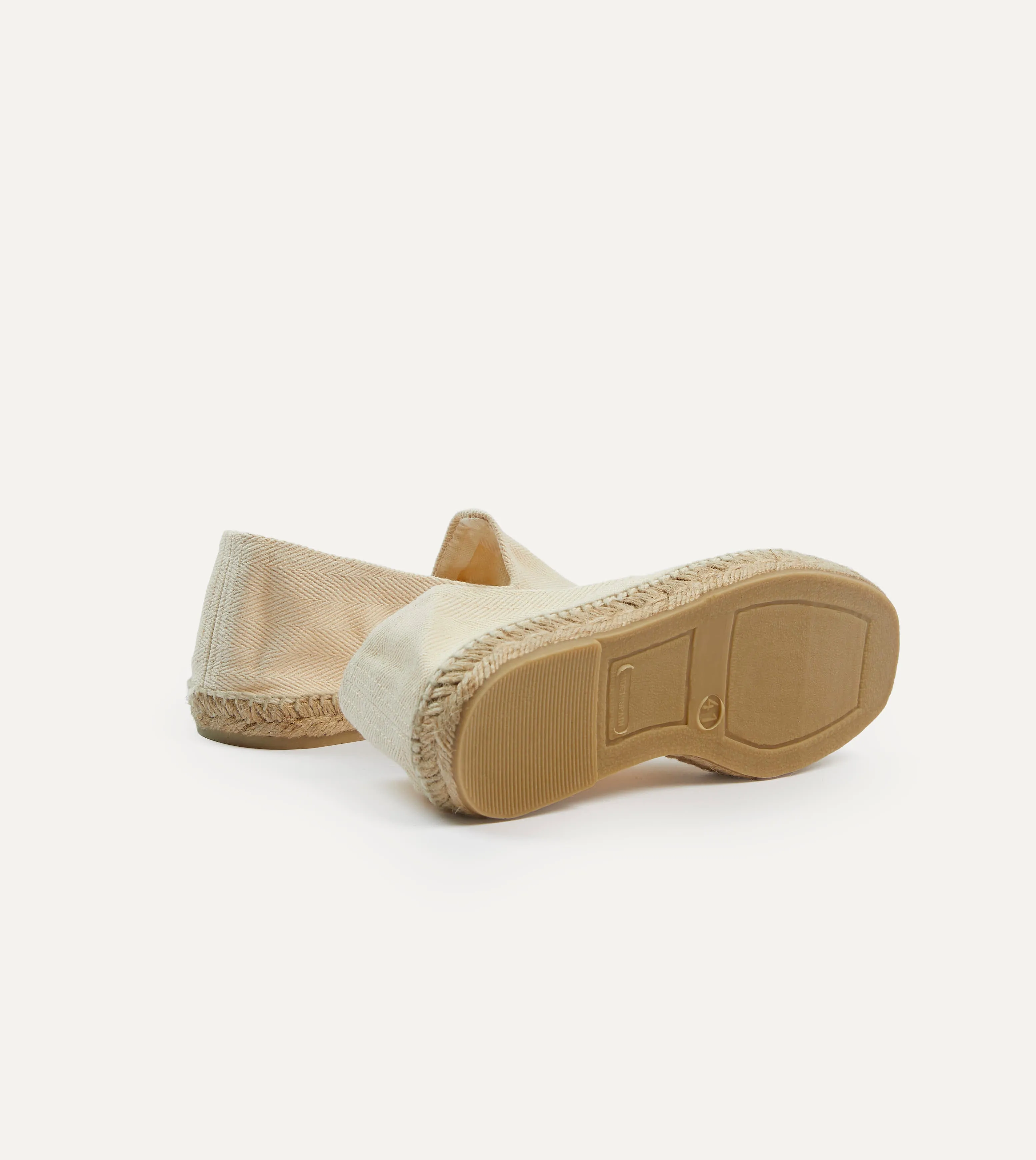 waterproof Quick Motion Ecru Herringbone Cotton Espadrilles