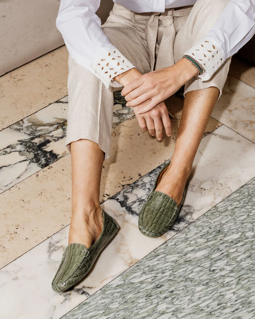 Jillian Driving Moccasin in Crocodile Step Ahead