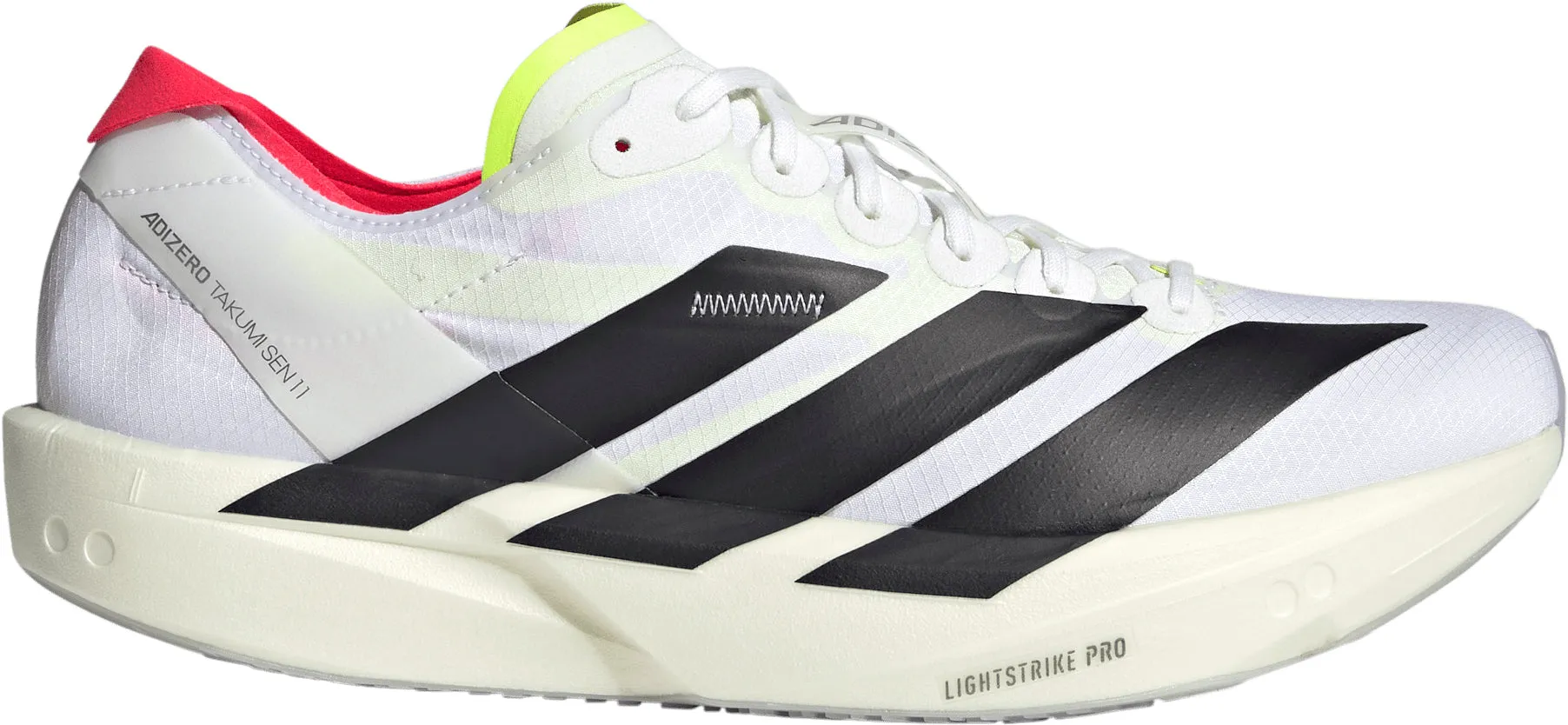 adidas Adizero Takumi Sen 11 Mens Running Shoes - White zipper