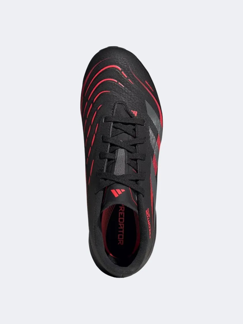 Adidas Predator League Tf Kids Football Shoes Black/Grey/Red High Grip Pitch Grip