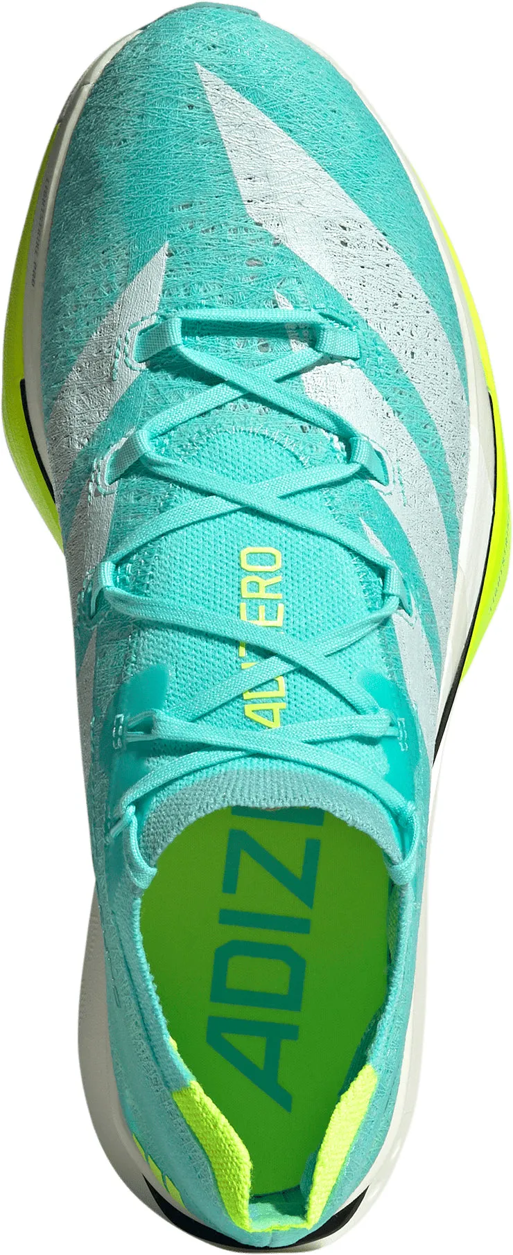 adidas Adizero Prime X3 Strung Running Shoes - Green Ventilated Mesh Cold Weather