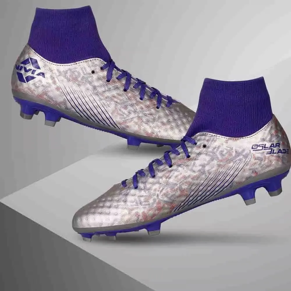 Speed Power NIVIA Oslar Blade 3.0 Football Shoes for Men (White/Purple)