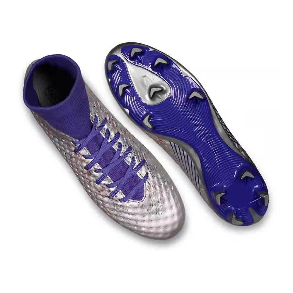 Field Performance Traction Frame NIVIA Oslar Blade 3.0 Football Shoes for Men (White/Purple)