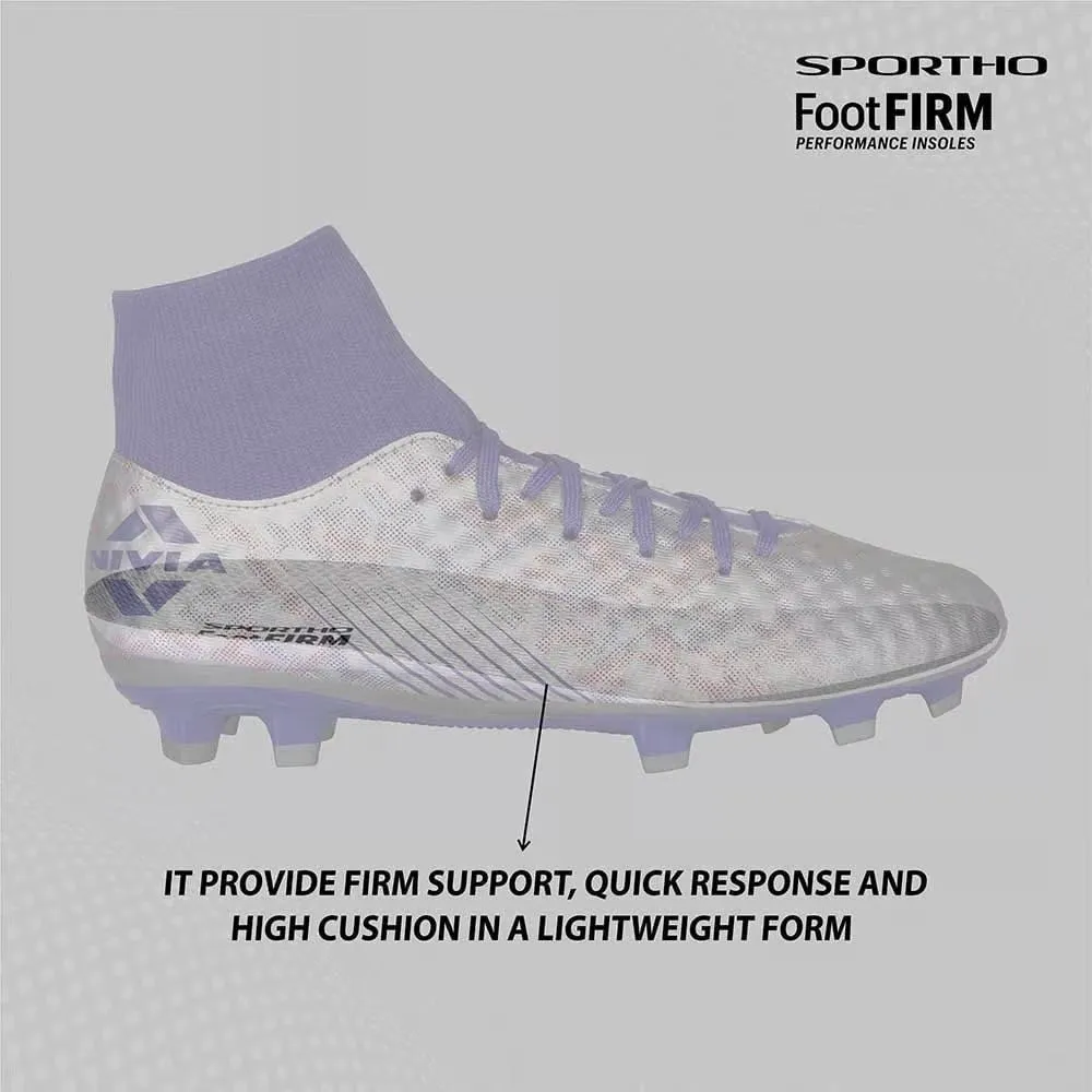 NIVIA Oslar Blade 3.0 Football Shoes for Men (White/Purple) Side Step