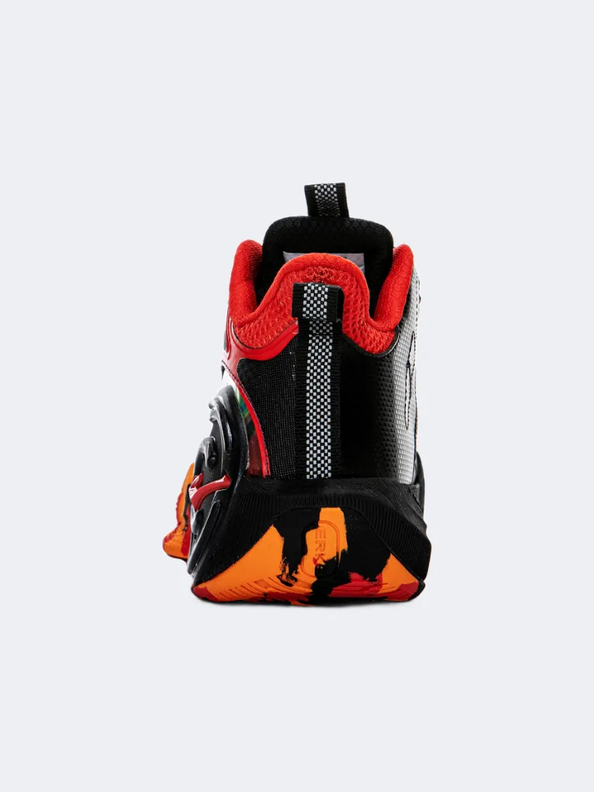 Reinforced Lace System Erke Gs-Boys Basketball Shoes Black/Red