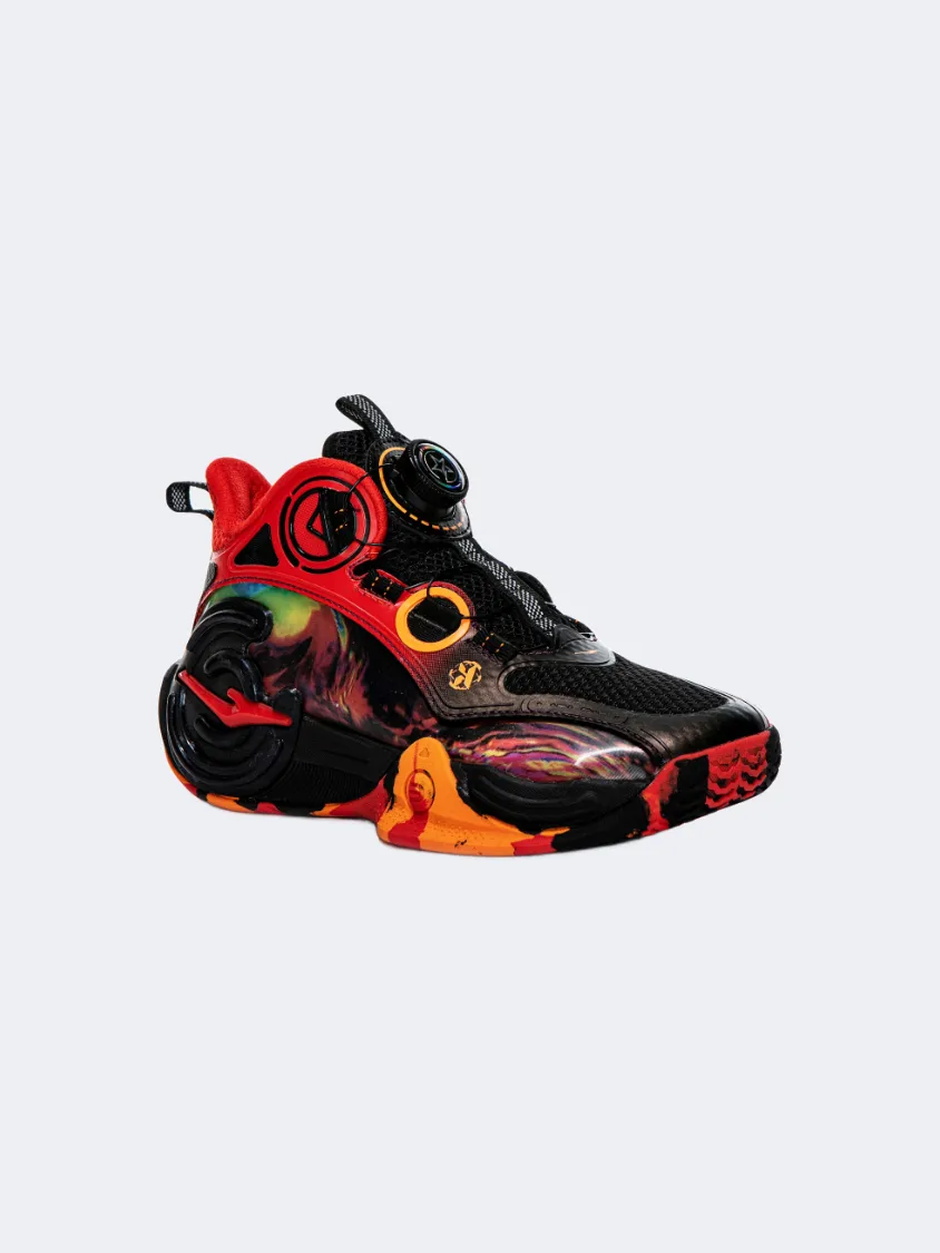 Erke Gs-Boys Basketball Shoes Black/Red Rollbar Support