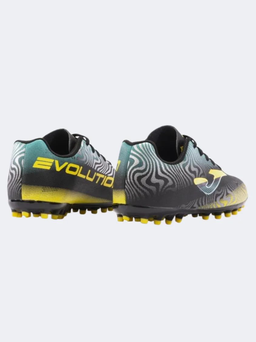 Joma Evolution 2401 Ag Kids Football Shoes Black/Yellow Agility Push Soccer Style