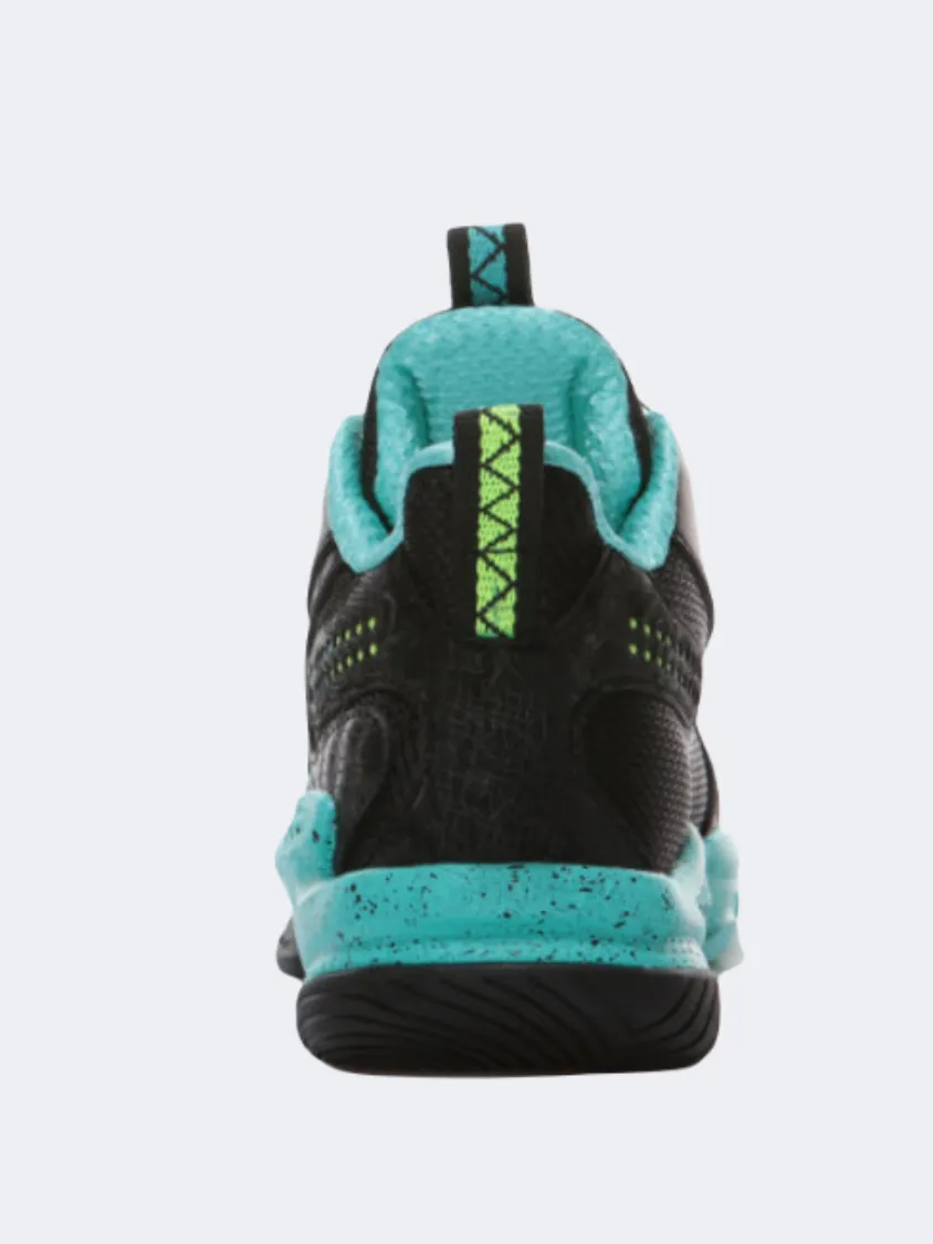 Erke Gs Boys Basketball Shoes Black/Green Indoor Cushioning