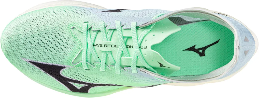 Mizuno Wave Rebellion Pro 3 Running Shoes - Green Breathable Lining