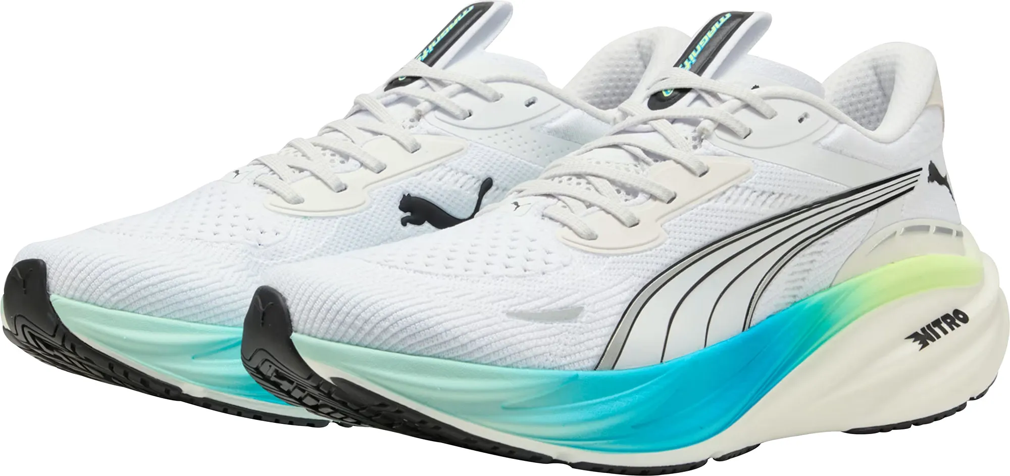 Puma Magnify Nitro 3 Mens Running Shoes - White Bright tone Padded collar