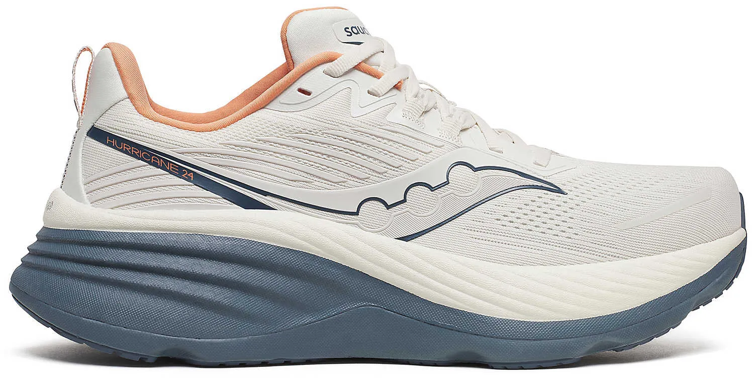 Global Fit Play Mode Saucony Hurricane 24 Mens Running Shoes - White